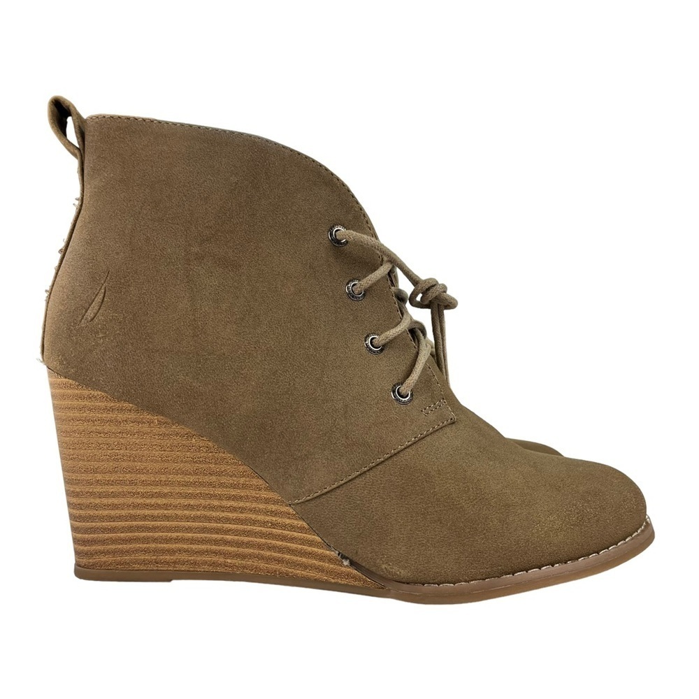 Nautica Waterline Wedge Booteis Women's Tan‎ Ankle Boots Size: 9.5
